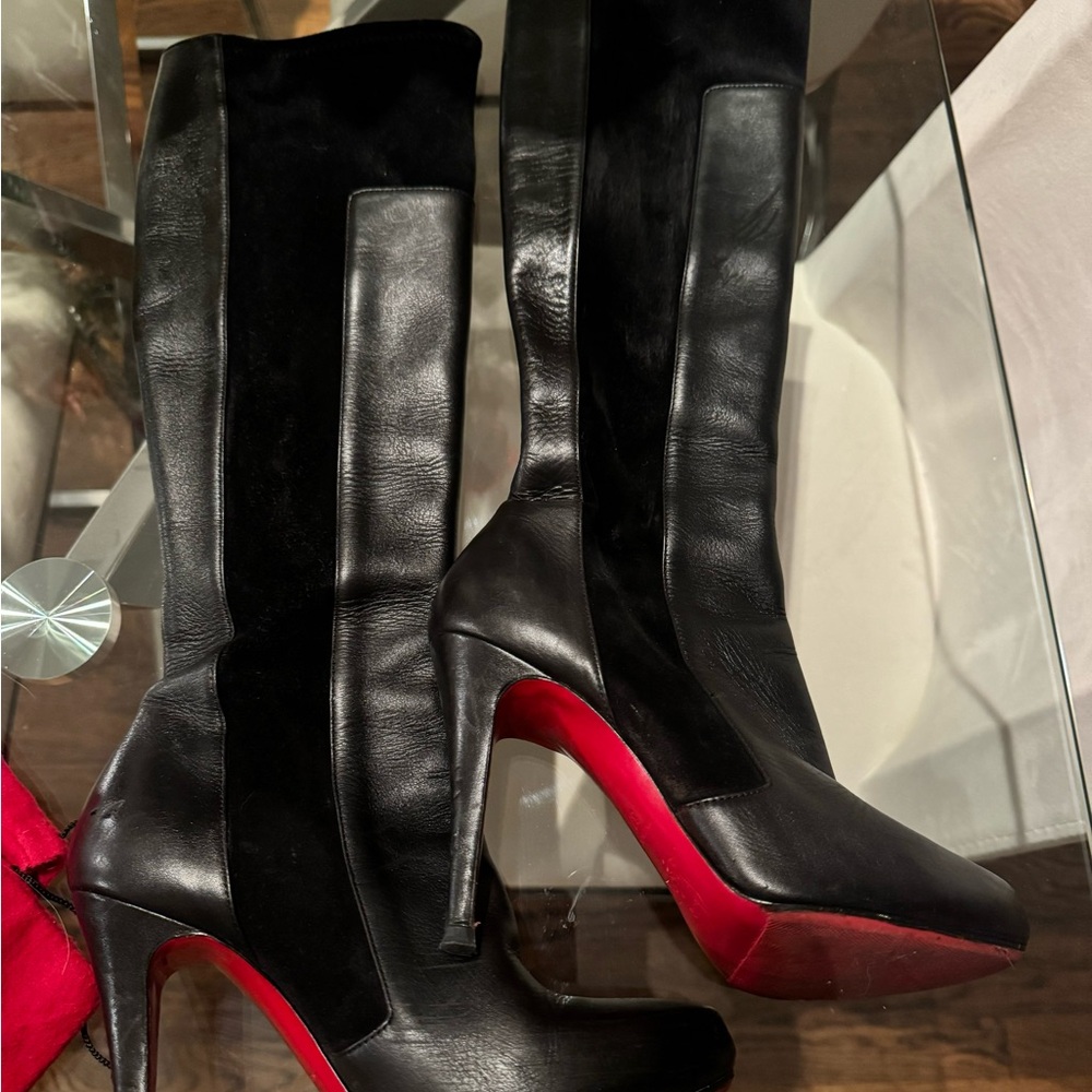 Christian louboutin boots right below the knees